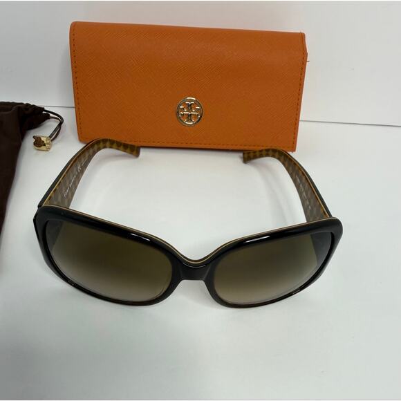 Tory Burch TY7004 521/12 Oversized Sunglasses Brown Gradient Lenses Case & Pouch main image 12